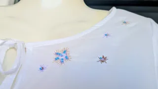 Camisa Zara blanca bordada