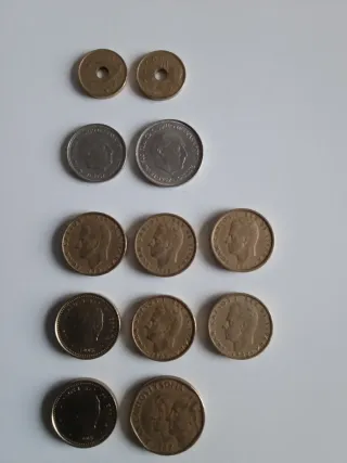 Lote de monedas antiguas de pesetas