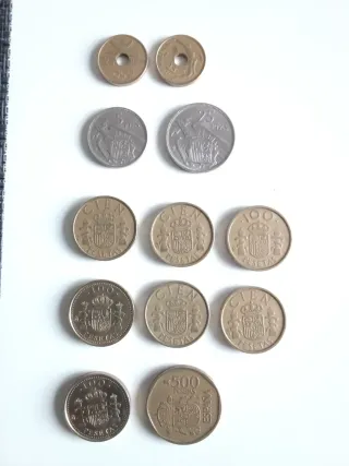 Lote de monedas antiguas de pesetas
