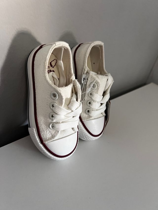 Zapatillas blancas lona niño/niña talla 21