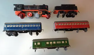 Karl Bub Locomotiva e vagoni latta vintage Germany