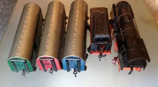 Karl Bub Locomotiva e vagoni latta vintage Germany