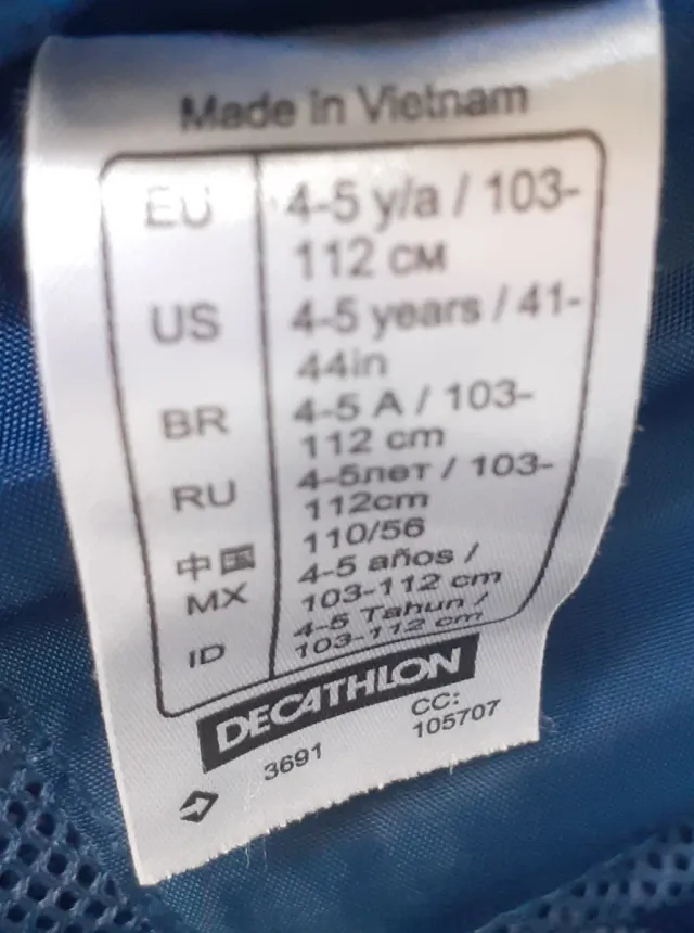 Chubasquero azul 110cm