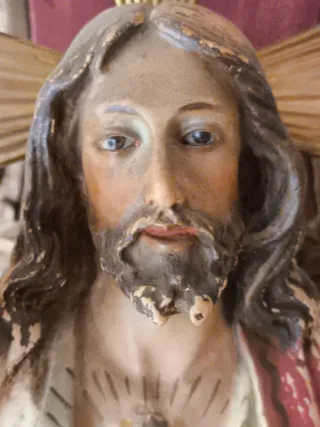 CRISTO MISERICORDIA PEANA MADERA POLICROMADA OLOT