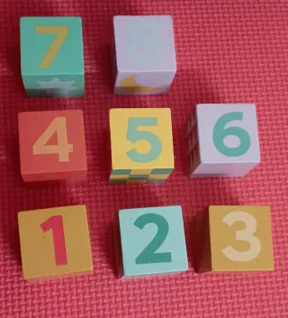 Bloques de madera números 1-8