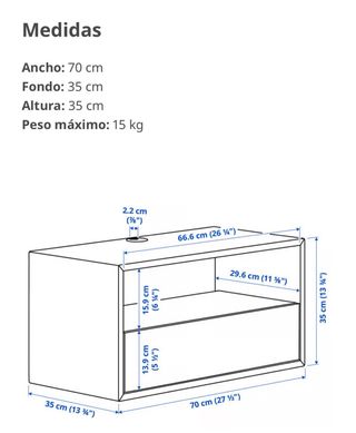 Cajonera IKEA EKET Gris 2 cajones