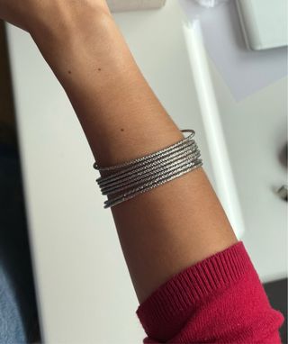 Pack 8 Pulseras Estilo Brazalete Plateadas