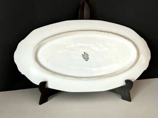 🇫🇷 Limoges Bandeja Flores Porcelana Dorada