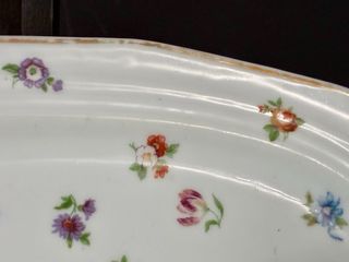 🇫🇷 Limoges Bandeja Flores Porcelana Dorada