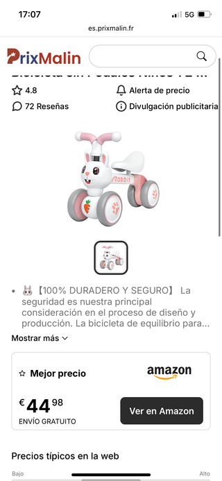 Bicicleta infantil 1-3 años