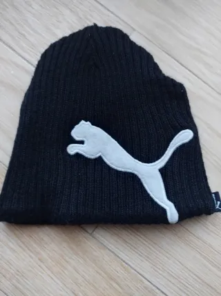 Berretto Puma Lana Nero Logo Bianco Unisex