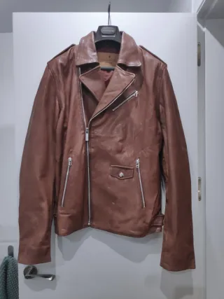 Chaqueta Biker Piel Marrón
