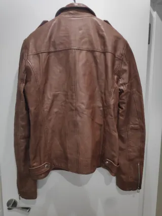 Chaqueta Biker Piel Marrón