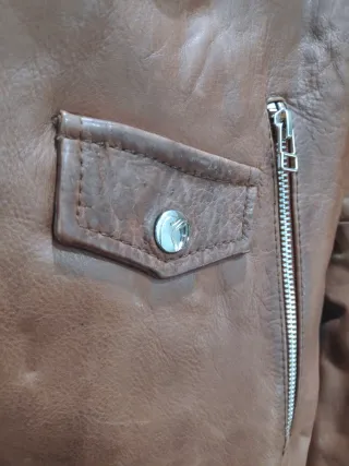 Chaqueta Biker Piel Marrón