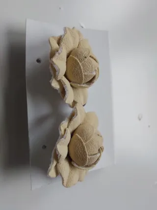 Pendientes flor rosa hechos a mano