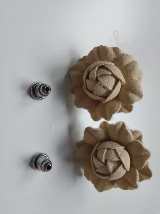 Pendientes flor rosa hechos a mano