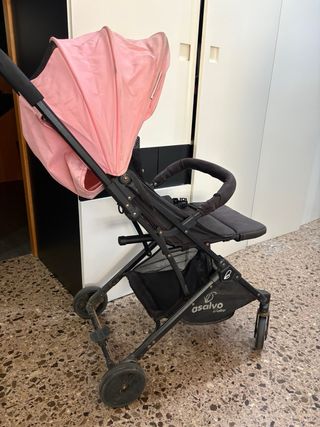 Silla de paseo Asalvo FLIGHT rosa reclinable,barra