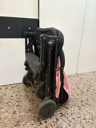 Silla de paseo Asalvo FLIGHT rosa reclinable,barra