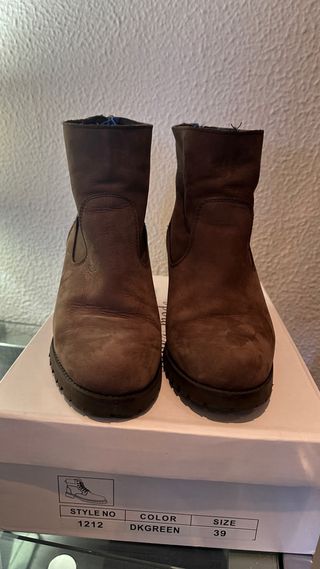 Botines de piel marrón talla 39