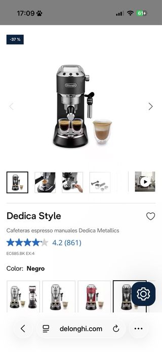 Cafetera DeLonghi Dedica Style + Triturador café