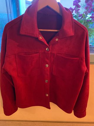 Chaqueta elegante roja mujer