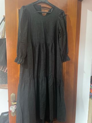 Vestido largo gris oscuro
