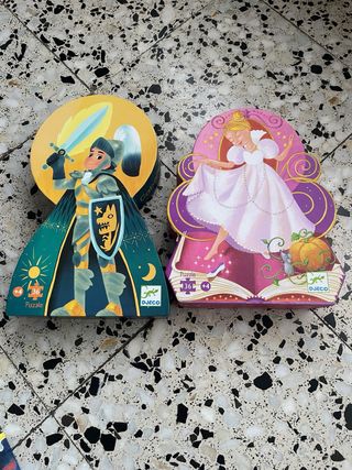 Lote 2 Puzzles Djeco Caballero y Princesa