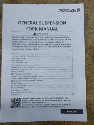 Forcella Suntour Zeron 140mm nuova