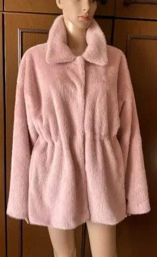 Cappotto Ekoluk pelliccia sintetica rosa Donna XL