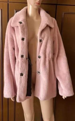 Cappotto Ekoluk pelliccia sintetica rosa Donna XL