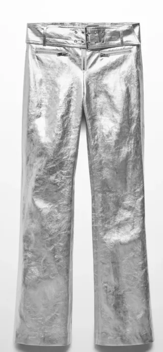 Pantalón metalizado plateado nuevo