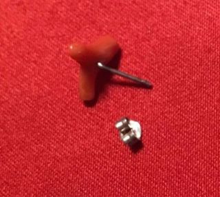 Pendientes Coral Rojo y Plata