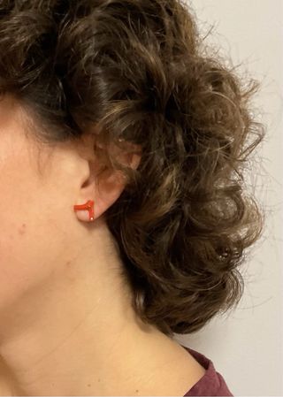 Pendientes Coral Rojo y Plata