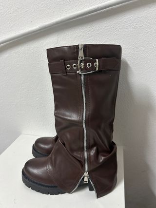 Stivali donna marrone zip tg 39 nuovo