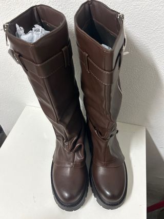 Stivali donna marrone zip tg 39 nuovo