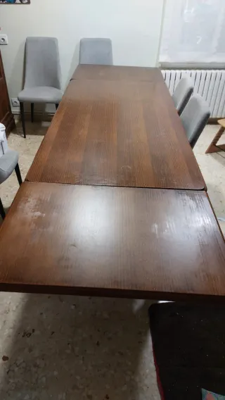 Mesa comedor extensible madera