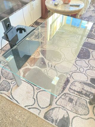 Mesa de centro cristal y metal (Urge)