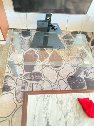 Mesa de centro cristal y metal (Urge)