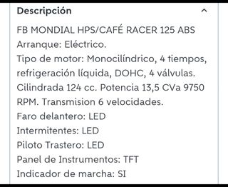 FB Mondial HPS 125 ABS Leer descripción....