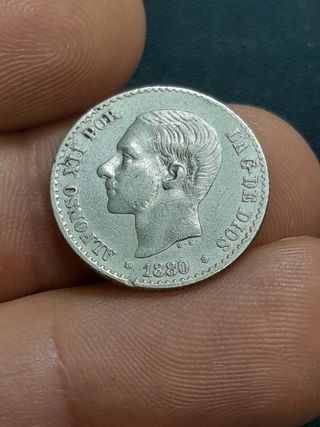 Moneta Regno di Spagna Alfonso XII 1880