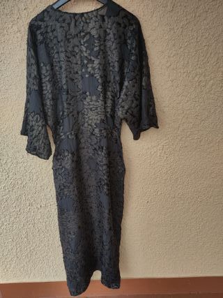 Vestido fiesta negro y dorado