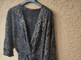 Vestido fiesta negro y dorado