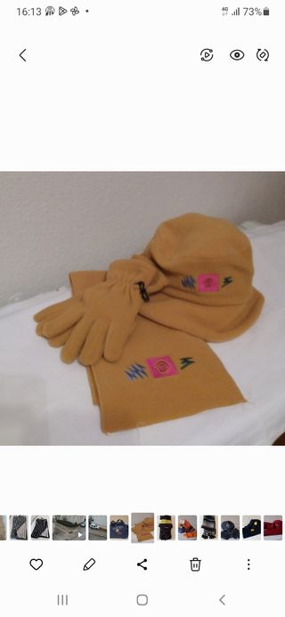 Conjunto bufanda, gorro y guantes