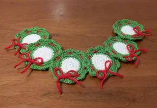 Set 6 sottobicchieri natalizi fatti a mano