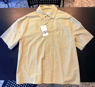 Camisa Zara amarilla manga corta