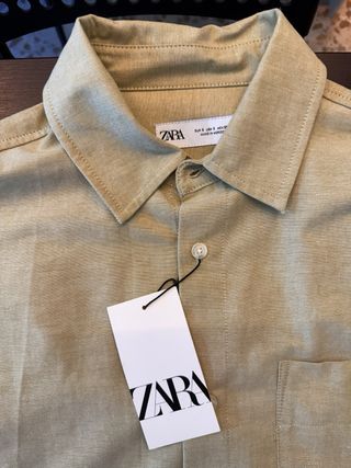 Camisa Zara amarilla manga corta