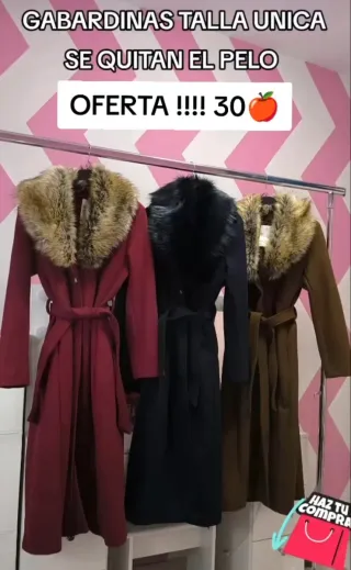 Gabardinas Talla Única con Cuello Desmontable