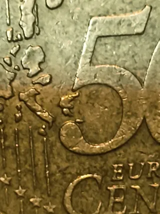 Moneda 50 céntimos R.F. 2000 error estrella y5