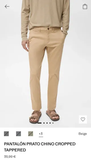 Pantalón chino Mango beige Talla L