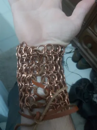 Pulsera-muñequera de cota de malla en cobre-acero